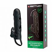 Capa Peniana Extensora com Anel para Escroto e Vibrador 14 x 3,3 cm -...
