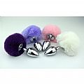 Plug Anal em Aço Pompom de Coelho - Tamanho - M Plug Anal em Aço Pompom de Coelho - Tamanho - M