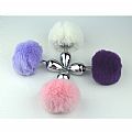 Plug Anal em Aço Pompom de Coelho - Tamanho - M Plug Anal em Aço Pompom de Coelho - Tamanho - M