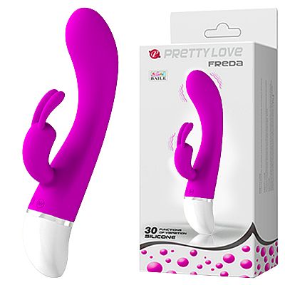 Vibrador Rabbit Freda em Puro Silicone Dupla Estimulação - Pretty...