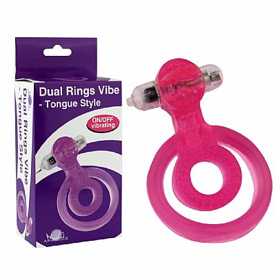 Anel Peniano Duplo p/ Pênis e Testículo com Vibrador em Jelly