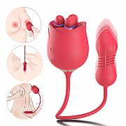 Rosa Estimuladora de Clitóris com Rotação e ponto G com vai e vem -...