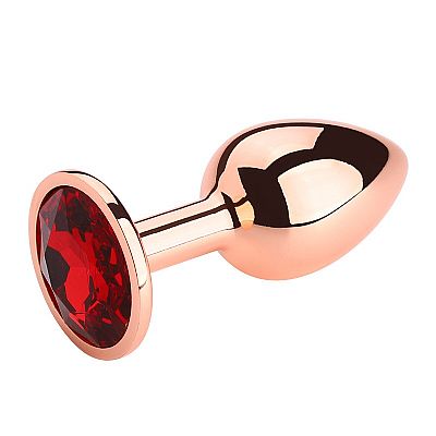 Plug Anal de Aço Rose com Cristal Brilhante - Tamanho M - SI