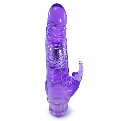 Pênis com Vibro em Jelly e Estimulador de Clitóris