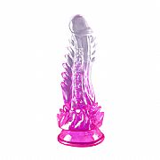 Dildo com Ventosa - transparente com Rosa - MAIG