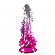 Dildo com Ventosa - transparente com Rosa - MAIG