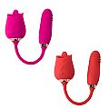 Vibrador de Ponto G e Clitóris com Vai e vem - Formato de Rosa -...