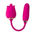 Vibrador de Ponto G e Clitóris com Vai e vem - Formato de Rosa -...