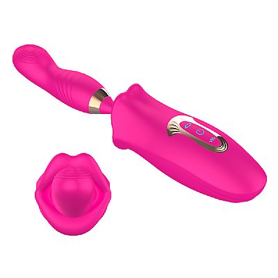 Vibrador de Pulsação Formato de Boca com dedilhar - SI