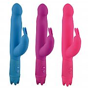 Honey Bunny  - Vibrador Duplo Motor em Puro Silicone 10 Velocidades