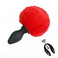 Plug Anal em Silicone - Pompom de Coelho com Vibro e Controle Remoto...