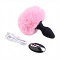 Plug Anal em Silicone - Pompom de Coelho com Vibro e Controle Remoto...