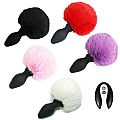 Plug Anal em Silicone - Pompom de Coelho com Vibro e Controle Remoto...