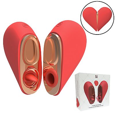 Vibrador de clitóris com Pulsação e Estimulação com Língua - Coração...