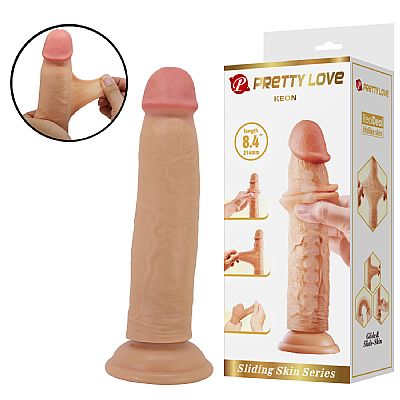 Dildo Realístico com Dupla Camada - Keon / Bege - 21,4 X 4,4 cm -...
