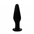 Plug Anal de Vidro - Formato Cônico / Preto - 11,6 x 3,3 cm - SI