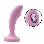 Plug Anal Curvado em Silicone com Pedra - 11,0 X 3,0 - SI
