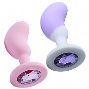 Plug Anal em Silicone com Pedra - Formato de Feijão - 9,3 X 3,0 - SI