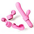 Vibrador de Ponto G com 4 Acessórios Para Clitóris - MAGIC STICK S1...