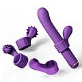 Vibrador de Ponto G com 4 Acessórios Para Clitóris - MAGIC STICK S1...