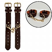 Algema com Corrente e Fivelas / Couro Marrom - SI