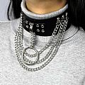 Coleira com Correntes - Choker Rebite - SI