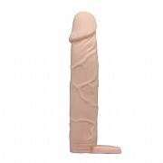 Capa Peniana Extensora CyberSkin com Anel para Escroto 18 x 3,6 cm -...