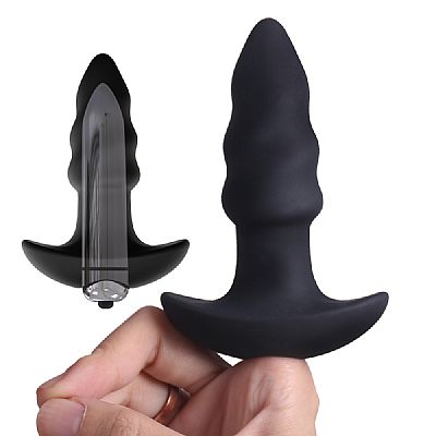 Plug Anal LoveArrow com Vibro - Silicone Extra Macio - 10cm - S-Hande