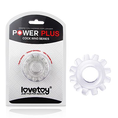 Power Plus Anel Peniano em Formato de Engrenagem -Transparente -...