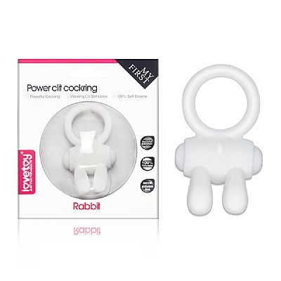 Rabbit Anel Peniano com Vibrador - Branco - Lovetoy Rabbit Anel Peniano com Vibrador - Branco - Lovetoy
