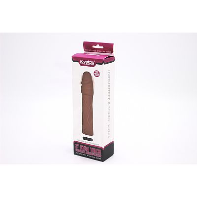 Capa Extensora com Vibrador na Ponta - Marrom - Lovetoy