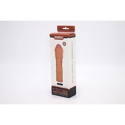 Capa Extensora com Vibrador na Ponta - Marrom 17 x 3,5 - Lovetoy