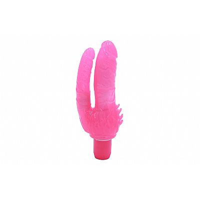 Pênis Duplo com Vibrador  - 12,5 x 3,5 e 11 x 2,5