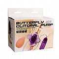 Bomba de Sucção Butterfly Vaginal Clitoral Pump com Vibrador - Roxo