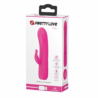 Vibrador de Ponto G e Clitóris - Recarregável - Tim - Pretty Love